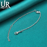 925 Silver Smiling Face Pendant Chain Bracelet Women Wedding Charm Jewelry
