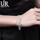 925 Silver Multi-Chain Bracelet For Woman Wedding Jewelry