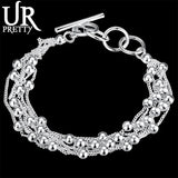 925 Silver Multi-Chain Bracelet For Woman Wedding Jewelry