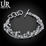 925 Silver Multi-Chain Bracelet For Woman Wedding Jewelry