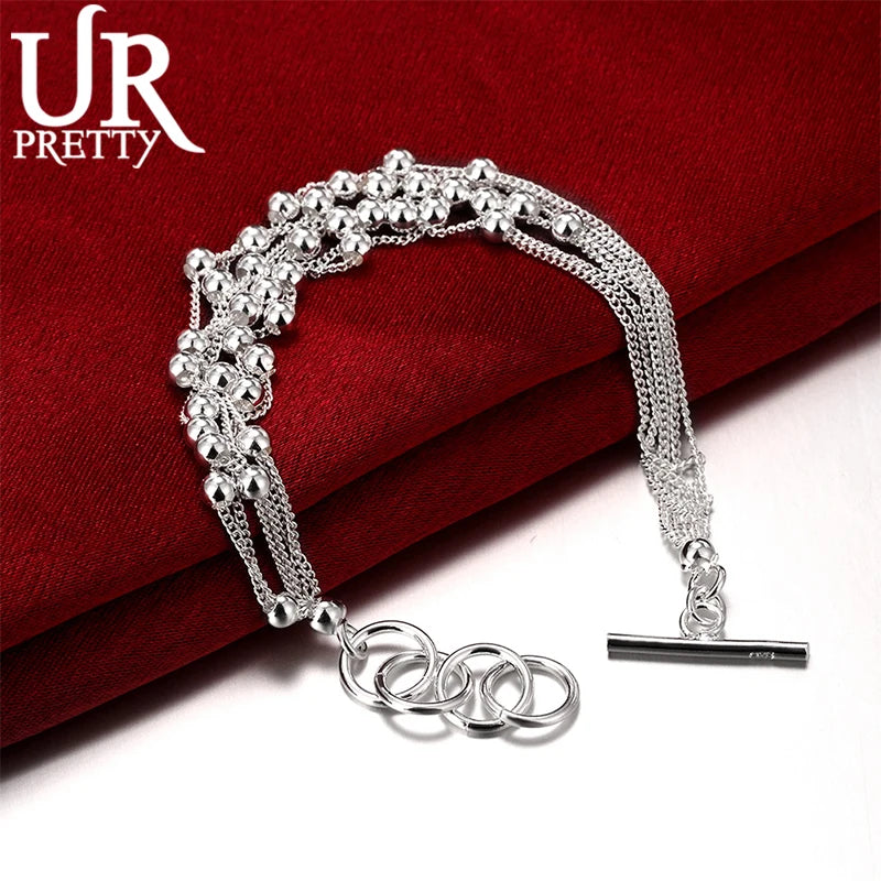 925 Silver Multi-Chain Bracelet For Woman Wedding Jewelry