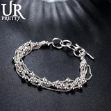 925 Silver Multi-Chain Bracelet For Woman Wedding Jewelry