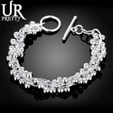925 Silver Grape Bead Chain Bracelet For Women