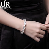 925 Silver Grape Bead Chain Bracelet For Women