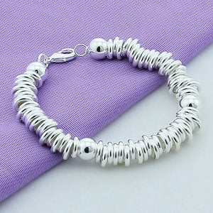 925 Silver Multi-Ring Chain Bracelet Wedding Engagement Jewelry