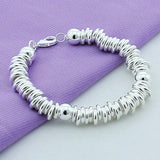 925 Silver Multi-Ring Chain Bracelet Wedding Engagement Jewelry