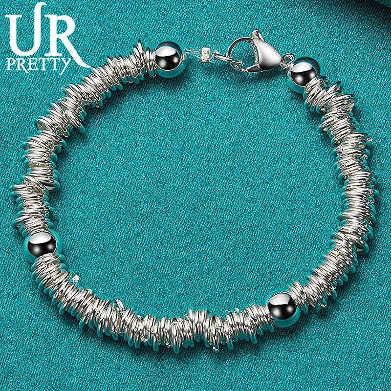 925 Sterling Silver Multi-Ring Chain Bracelet for Men & Women