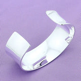925 Silver Open Adjustable Bracelet Bangle Wedding Engagement Jewelry