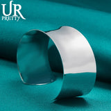 925 Silver Open Adjustable Bracelet Bangle Wedding Engagement Jewelry