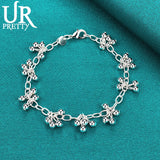 925 Silver Round Ball Chain Bracelet Wedding Engagement Party Jewelry