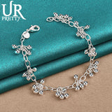 925 Silver Round Ball Chain Bracelet Wedding Engagement Party Jewelry