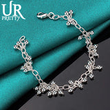 925 Silver Round Ball Chain Bracelet Wedding Engagement Party Jewelry