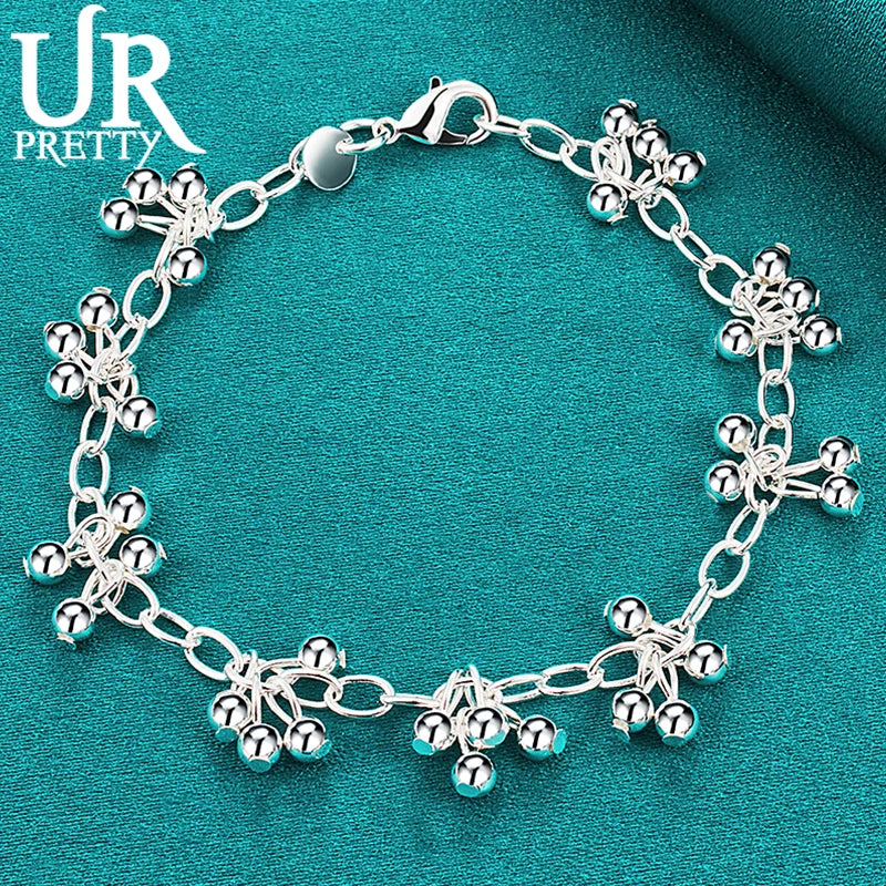 925 Silver Round Ball Chain Bracelet Wedding Engagement Party Jewelry