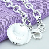 925 Sterling Silver Round Pendant Chain Bracelet for Wedding