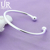 925 Sterling Silver Bead Bracelet Bangle Wedding Jewelry Gift