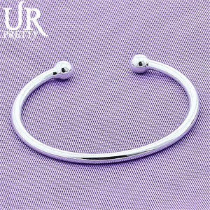 925 Sterling Silver Bead Bracelet Bangle Wedding Jewelry Gift