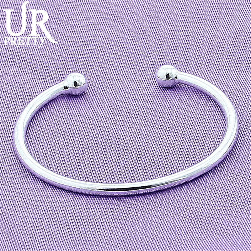 925 Sterling Silver Bead Bracelet Bangle Wedding Jewelry Gift
