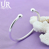 925 Sterling Silver Bead Bracelet Bangle Wedding Jewelry Gift