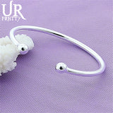 925 Sterling Silver Bead Bracelet Bangle Wedding Jewelry Gift