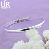 925 Silver Solid Bracelet Bangles For Men Women Charm Party Jewelry