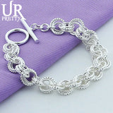 925 Sterling Silver Twist Chain Bracelet for Party Wedding