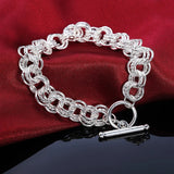 925 Silver Twist Multi-turn Chain Bracelet Wedding Jewelry