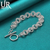 925 Silver Twist Chain Bracelet for Men Women