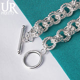 925 Sterling Silver Twist Chain Bracelet for Party Wedding