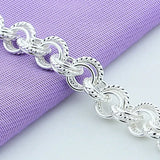 925 Sterling Silver Twist Chain Bracelet for Party Wedding