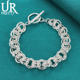 925 Silver Twist Chain Bracelet for Men Women