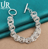 925 Silver Twist Chain Bracelet for Men Women