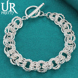 925 Silver Twist Chain Bracelet for Men Women