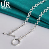 925 Silver High-Heeled Shoes Necklace 18 Inch Chain