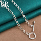 925 Silver High-Heeled Shoes Necklace 18 Inch Chain
