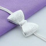 925 Silver Bow 3 Strands Chain Bracelet For Women