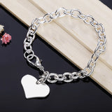 925 Silver Heart Love Chain Bracelet for Wedding Engagement