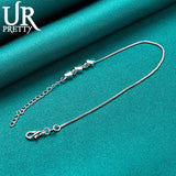 925 Silver Heart Round Chain Bracelet Wedding Engagement Party Jewelry