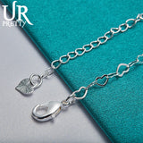 925 Silver Heart Wings Chain Bracelet Women Wedding Engagement Party Charm Gift