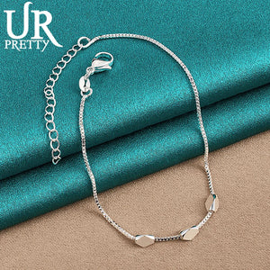 925 Silver Rhombus Chain Bracelet Men Women Wedding Charm Party Jewelry