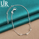 925 Silver Rhombus Chain Bracelet Men Women Wedding Charm Party Jewelry