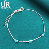 925 Silver Rhombus Chain Bracelet Men Women Wedding Charm Party Jewelry