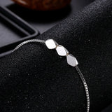 925 Sterling Silver Rhombus Chain Bracelet for Men Women