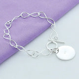 925 Sterling Silver Round OT Chain Bracelet Wedding Charm Party Jewelry