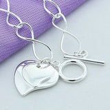 925 Silver Two Hearts 8 Char OT Chain Bracelet Wedding Charm Party