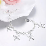 925 Silver Starfish Chain Bracelet Men Women Wedding Engagement Party Charm