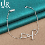 925 Silver Stethoscope Chain Bracelet Engagement Wedding