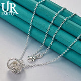 925 Silver Tennis Pendant Necklace Chain for Woman Wedding Jewelry
