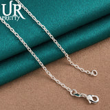 925 Silver Three Butterflies Chain Necklace 18 Inches Woman Charm Jewelry