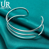 925 Silver Triple Line Bangle for Women