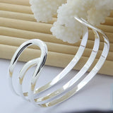 925 Silver Triple Line Bangle for Women